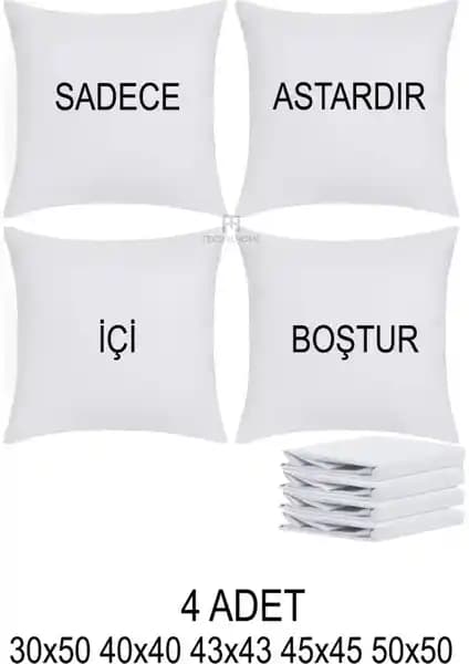 Teksnil Home 4'lü Fermuarlı Kırlent İç Astarı Seti Dayanıklı ve Estetik Dekorasyon Çözümü