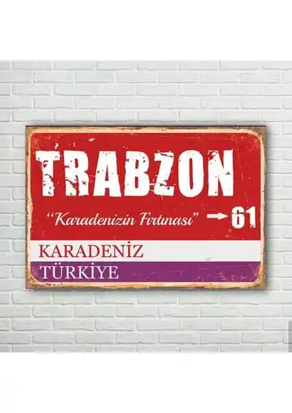 Trabzon Temalı Retro Ahşap Poster ile Ev ve Ofislerinize Şıklık Katın