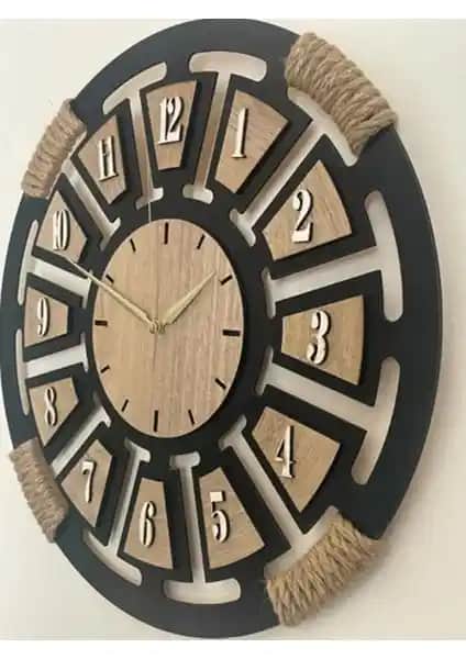 Ümra Lazer Ahşap Dekoratif Hasır Detaylı Duvar Saati: Şık ve Dayanıklı Tasarım Özellikleri