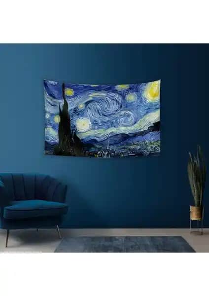 Vagonik Van Gogh Yıldızlı Gece Halısı: Sanat ve Dekorasyonun Şık Buluşması