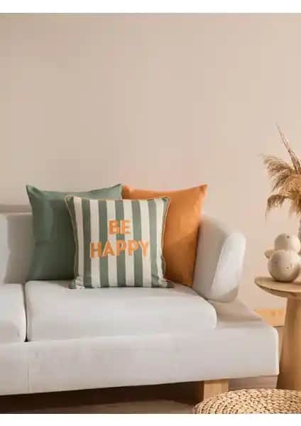 Vanilla Home Joyleaf 3'lü Kırlent Kılıf Seti Modern ve Doğal Dekorasyon İçin Uygun