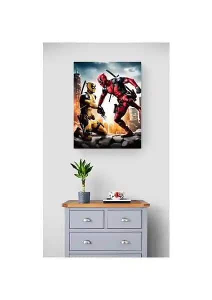 Vitraycım Wolverine Deadpool Cam Tablo Modern ve Şık Duvar Dekorasyonu İçin Ideal Seçenek