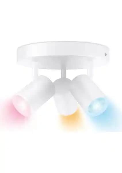 Wiz Imageo 3'lü Akıllı Spot Tavan Lambası Beyaz ve Renkli Yüksek Teknolojili Tasarım