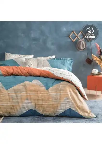 Yataş Bedding Aden Çift Kişilik Ranforce Nevresim Seti Lacivert Modern ve Dayanıklı