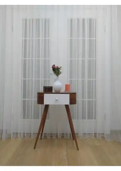 Perhal Grek Zemin Etekleri ve Perle Ekru Düz Tül Perde Karşılaştırması