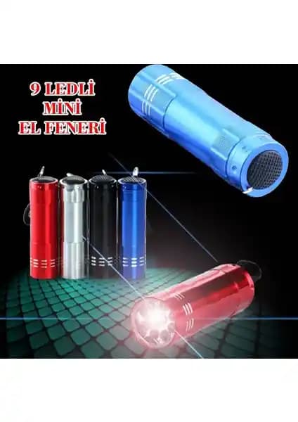 Anka Süper Parlak 9 LEDli Metal Mini El Feneri: Güçlü ve Taşınabilir Kamp Aydınlatması