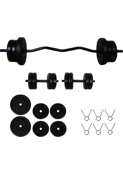 Ayın Sport 25 kg Z Bar Halter ve Dambıl Seti ile Güçlü ve Dayanıklı Antrenmanlar