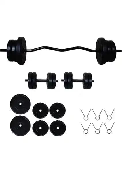 Ayın Sport 25 kg Z Bar Halter ve Dambıl Seti ile Güçlü ve Dayanıklı Antrenmanlar