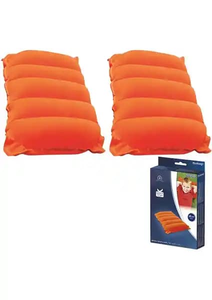 Bestway 2 Adet Turuncu Şişme Yastık: Dayanıklı, Pratik ve Hafif Kamp ve Piknik Malzemesi