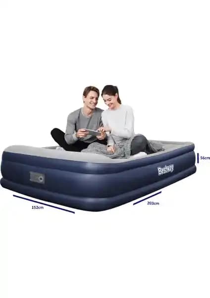 Bestway Çift Kişilik Kendinden Pompalı Şişme Yatak 46cm Yükseklik ve Pratik Kullanım