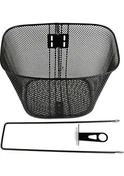 Dayanıklı ve Pratik Siyah Metal Ön Bisiklet Sepeti - Şık ve Kullanışlı Tasarım