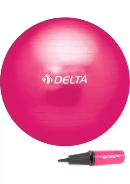 Delta 55 cm Fuşya Deluxe Pilates Topu ve Çift Yönlü Pompa Seti Sağlıklı Yaşam İçin Ideal