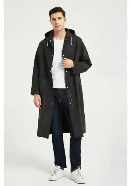 Dream Plus Unisex Siyah Su Geçirmez Eva Kumaş Yağmurluk - Dayanıklı ve Şık Koruyucu Giysi