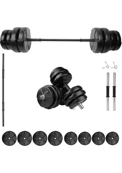 E-Life 35 kg Dambıl ve Halter Seti: Çok Yönlü Güç ve Esneklik Sağlayan Spor Ekipmanı