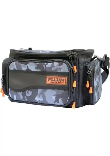 Fujin Siyah Kamuflaj Helper Bag Balıkçılık ve Outdoor Aktiviteleri İçin Dayanıklı Çanta