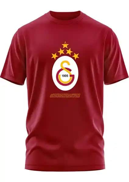 Galatasaray 5 Yılz Geliştir T-Shirt: Kulüp Renkleri ve Simgeleriyle Şık ve Rahat Tasarım
