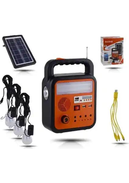 Gold Silver GS 902P Şarjlı Solar Fener Bluetooth Çok Fonksiyonlu Taşınabilir Aydınlatma Cihazı