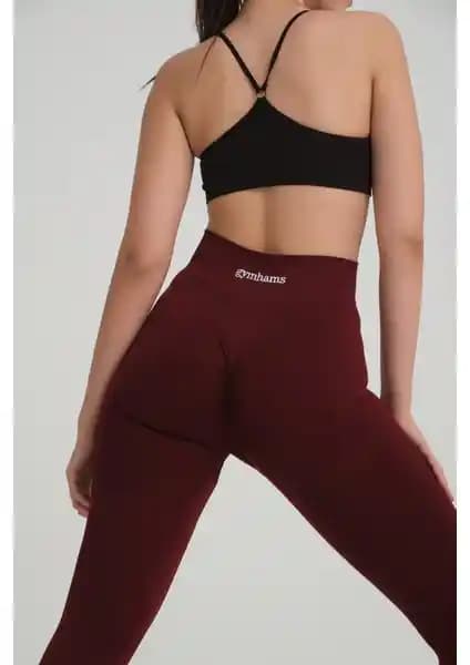 Gymhams Büzgülü Kalça Şekillendirici Push Up Yüksek Bel Spor Taytı