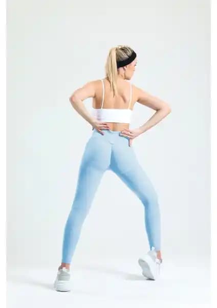 Gymhams Mavi Kalçası Büzgülü ve Push Up Seamless Yüksek Bel Kadın Tayt Özellikleri ve Kullanım Alanları
