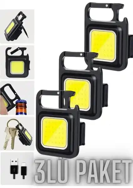 Hubstein 3'lü LED Anahtarlıklı Metal Kasa El Fenerleri Pratik ve Dayanıklı Kullanım İçin