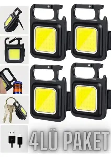 Hubstein 4'lü LED Anahtarlıklı Metal Kasa El Feneri Günlük ve Dış Mekan Kullanımı İçin