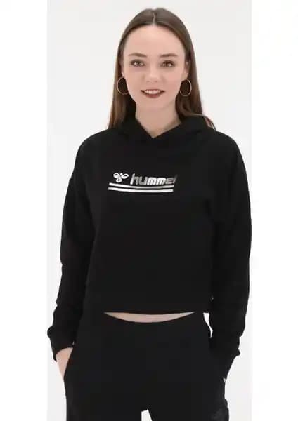 Hummel Raycel Kadın Siyah Kapüşonlu Crop Sweatshirt Modern Şıklık ve Rahatlığın Buluşması