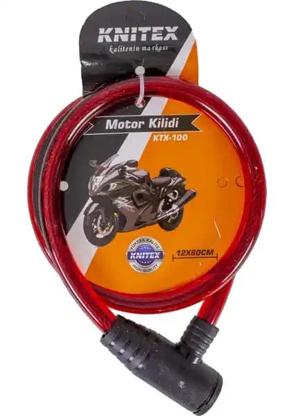 Knitex Bisiklet Kilidi 12x80cm Güçlendirilmiş Çelik ve Paslanmaz Kaplama ile Güvenlik