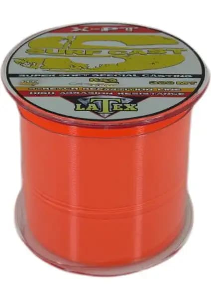 Latex Surf Cast 300M Super Soft Uzak Atış Misinası Turuncu Balıkçılık İçin Yüksek Performanslı