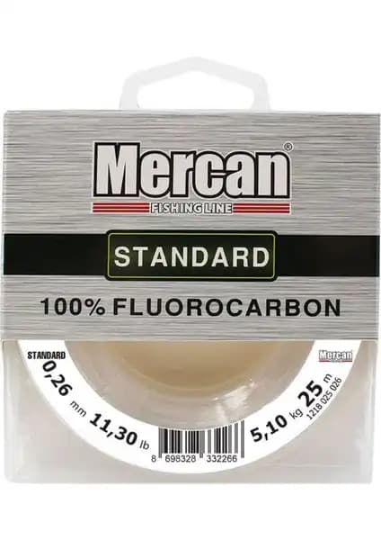 Mercan %100 Fluorocarbon Standart 25 M Makara Misina Balıkçılık İçin Yüksek Performanslı Malzeme