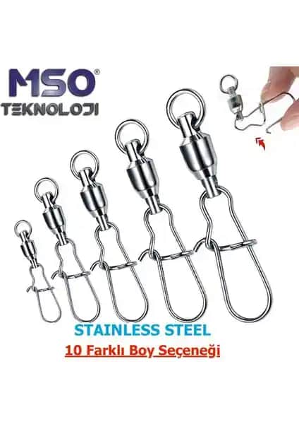 MSO Teknoloji VIP Paslanmaz Çelik Klipsli Fırdöndü: Dayanıklı ve Çok Yönlü Balıkçılık Aksesuarı