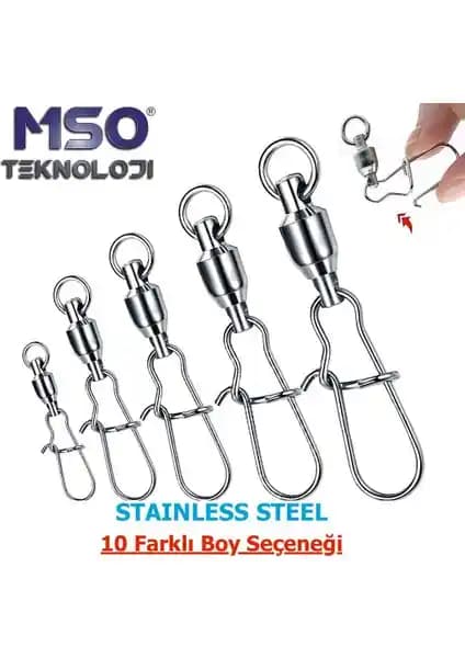 MSO Teknoloji VIP Paslanmaz Çelik Klipsli Fırdöndü: Dayanıklı ve Çok Yönlü Balıkçılık Aksesuarı