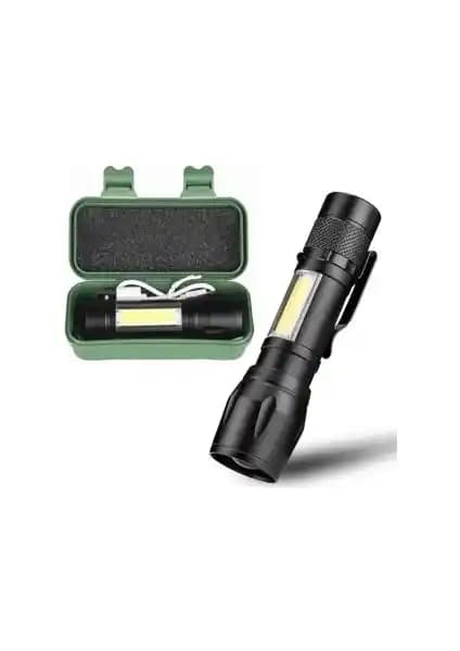 Nanopro Ultra Güçlü 2500 Lumen LED USB Şarjlı El Feneri, Taşınabilir ve Dayanıklı Tasarım