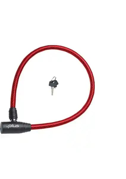 Plus Bisiklet Kilit Anahtarlı 0,8 Metre Kırmızı Güvenlik ve Dayanıklılık Sağlar