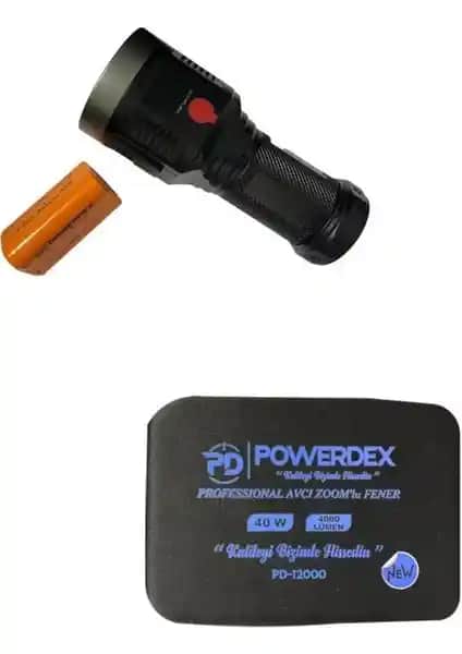 Powerdex Profesyonel Avcı Feneri PD-12000 Yüksek Performanslı Dayanıklı El Feneri