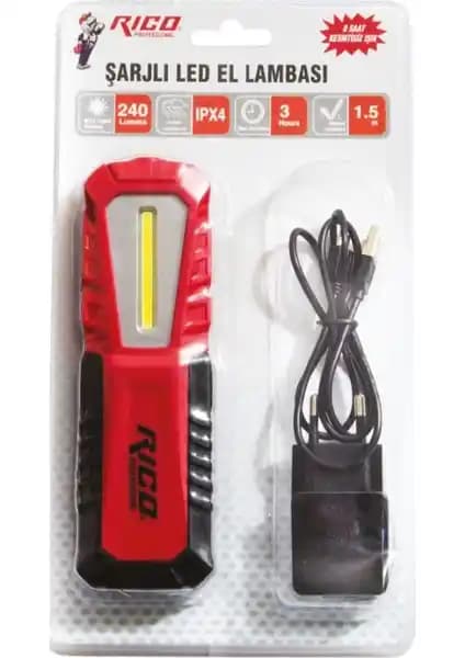 Rico Şarjlı LED El Feneri RC0037-240 Lümen Güç ve Pratiklik Sunar