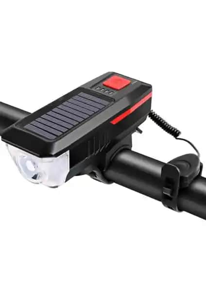 Schulzz T6 LED Solar Güneş Enerjili Bisiklet Farı ve Çok Fonksiyonlu Aydınlatma Cihazı