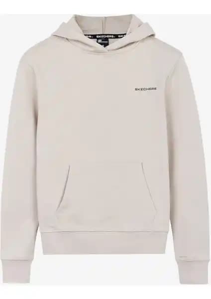 Skechers Yeni Basic Kadın Bej Kapüşonlu Sweatshirt Şık ve Rahat Günlük Giyim Parçası