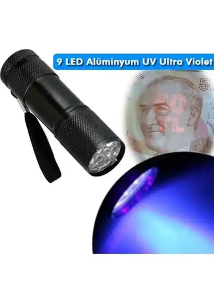SkyWolfEye Taşınabilir 9 LED UV El Feneri Güçlü ve Çok Yönlü Kullanım İmkanı Sağlar