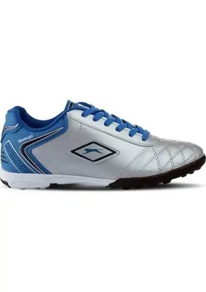 Slazenger HUGO HS Erkek Çocuk Halısaha Futbol Ayakkabısı Gri Mavi Dayanıklı ve Hafif Tasarım