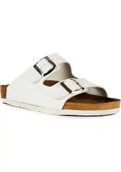 Slazenger LENS Erkek Beyaz Terlik: Şıklık ve Konforun Bir Arada Sunumu