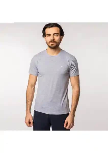 Slazenger SANDER KTN Erkek Gri Tişört Günlük ve Spor Kullanımı İçin Uygun