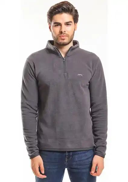 Slazenger SANNE Erkek Polar Koyu Gri: Konfor ve İşlevselliğin Birleştiği Kış Giyim Ürünü