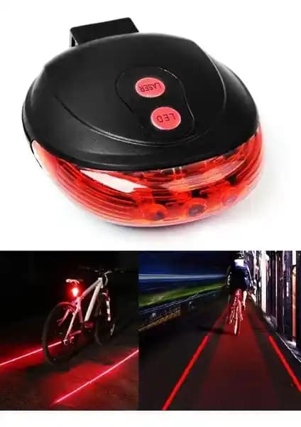 Taled Bisiklet LED Lazer Işığı Güvenlik Artırıcı Çok Fonksiyonlu Arka Lambası