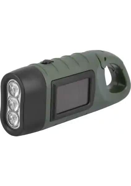 Tcherchi Güneş Enerjili ve Dinamolu LED El Feneri Kamp ve Açık Hava Kullanımı İçin