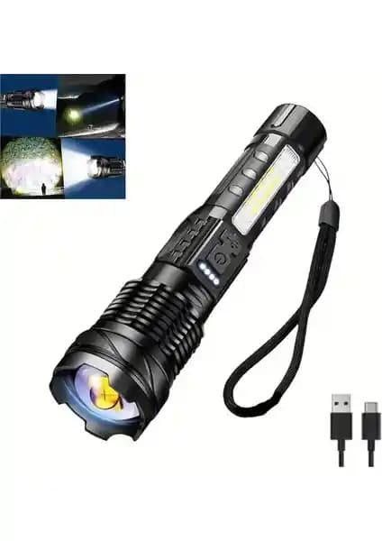 Valkyrie Şarjlı LED El Feneri 7 Modlu Güçlü ve Dayanıklı Outdoor Aydınlatma Aracı