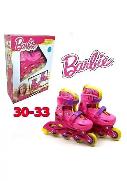 Vardem Barbie Ayarlı Paten S 30-33 Numara Çocuklar ve Gençler İçin Güvenli Kayma Deneyimi