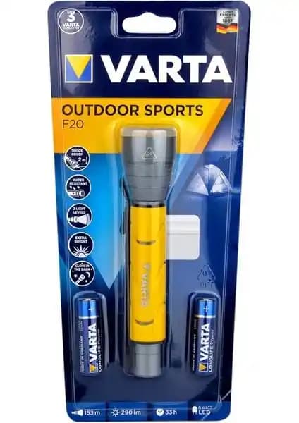 Varta 18628 Outdoor Sports F20 2AA Fener: Dayanıklı ve Güçlü LED El Feneri