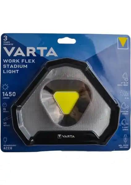 Varta 18647 Work Flex Stadyum Işığı: Yüksek Performanslı Şarjlı LED Feneri