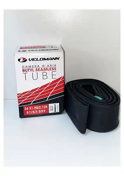 Velomann 26x1.90-2.125 PV48 İnce Sibop Bisiklet İç Lastiği Günlük ve Spor Kullanımına Uygun