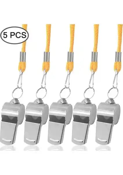 YYB Boyun Askılı Hakem Metal Düdükleri Spor ve Eğlence İçin Dayanıklı ve Yüksek Ses Garantili